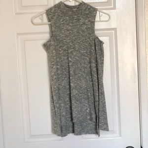 Gray long sleeve with cut out shoulders